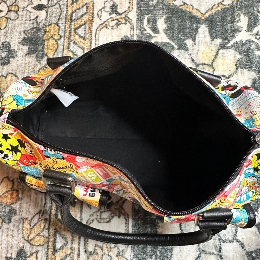 Vtg Walt Disney World Comic Collage Satchel Purse Retro‎ Disney Parks